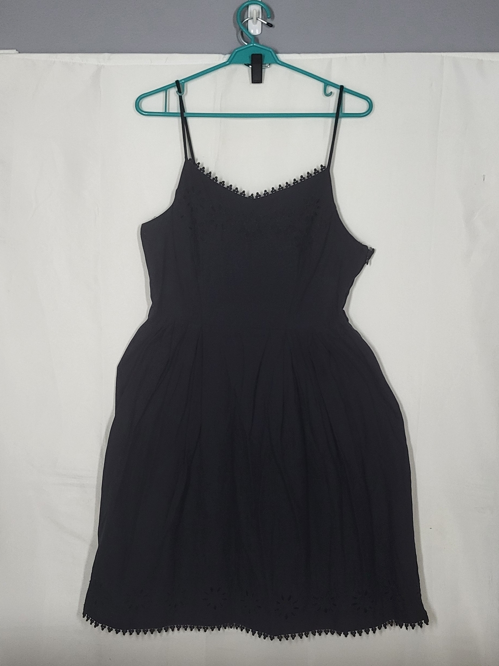 Old Navy Black Lace-Edged Slip Dress